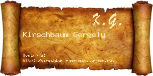 Kirschbaum Gergely névjegykártya